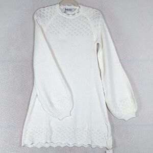 Rumored Women's White Vermont Cottage Boho Mini‎ Dress Size M